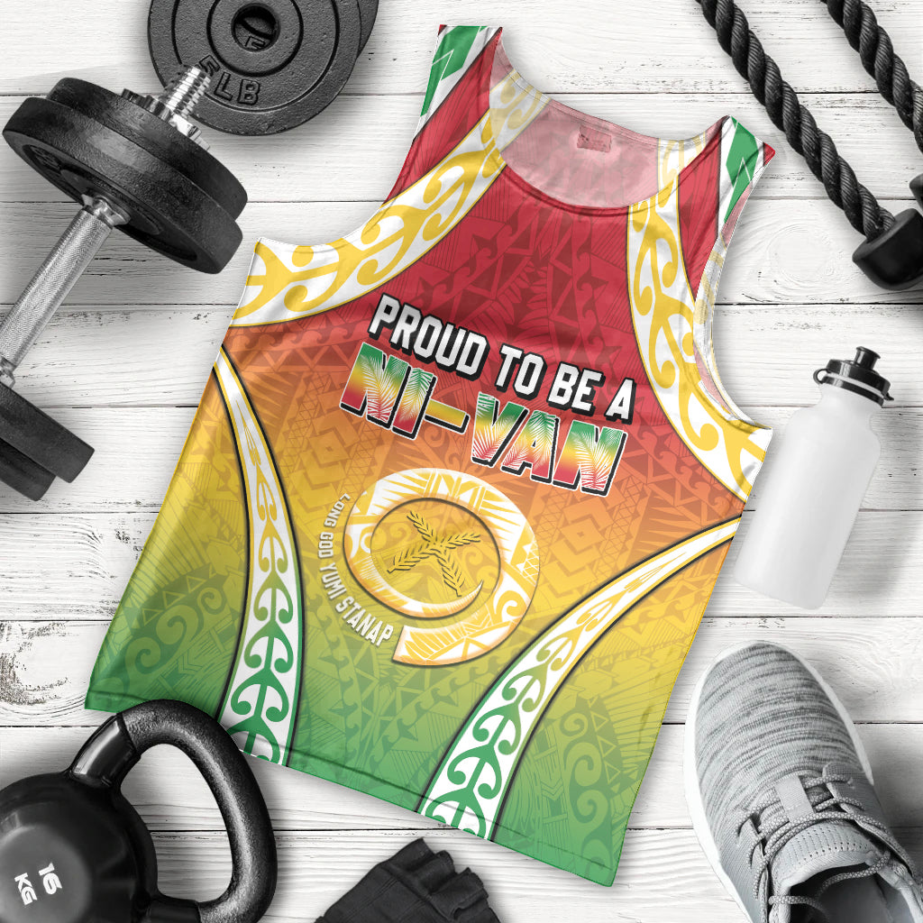 Personalised Vanuatu Men Tank Top Proud To Be A Ni-Van With Tribal Pattern LT05 - Polynesian Pride