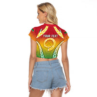 Personalised Vanuatu Raglan Cropped T Shirt Proud To Be A Ni-Van With Tribal Pattern