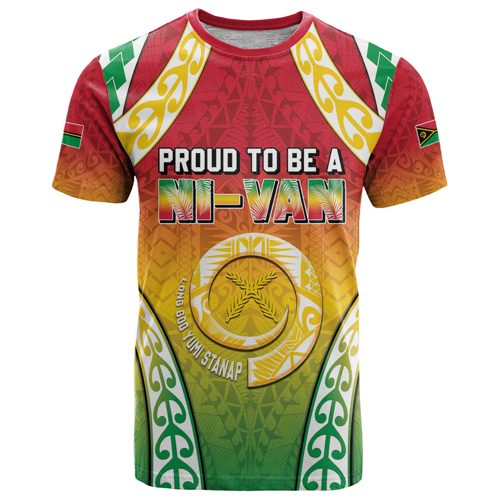 Personalised Vanuatu T Shirt Proud To Be A Ni-Van With Tribal Pattern