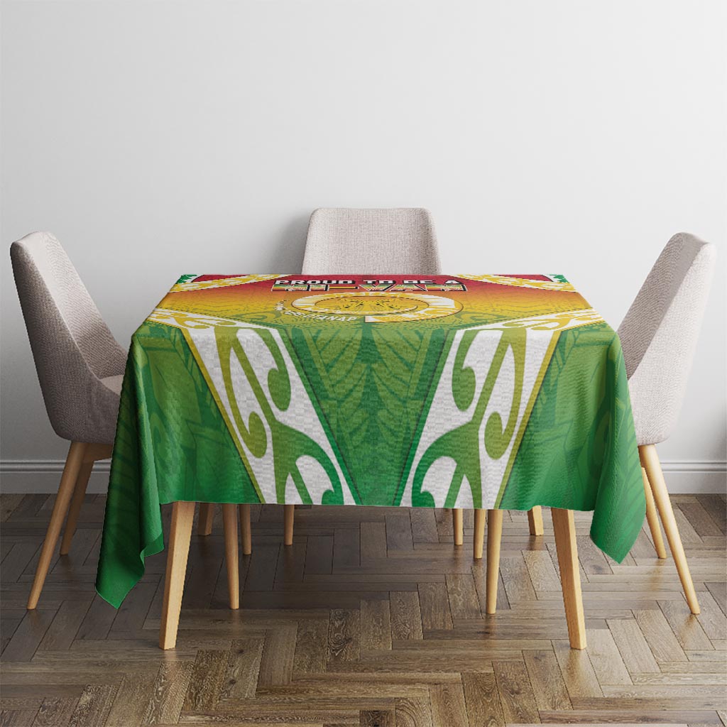 Vanuatu Tablecloth Proud To Be A Ni-Van With Tribal Pattern LT05 - Polynesian Pride