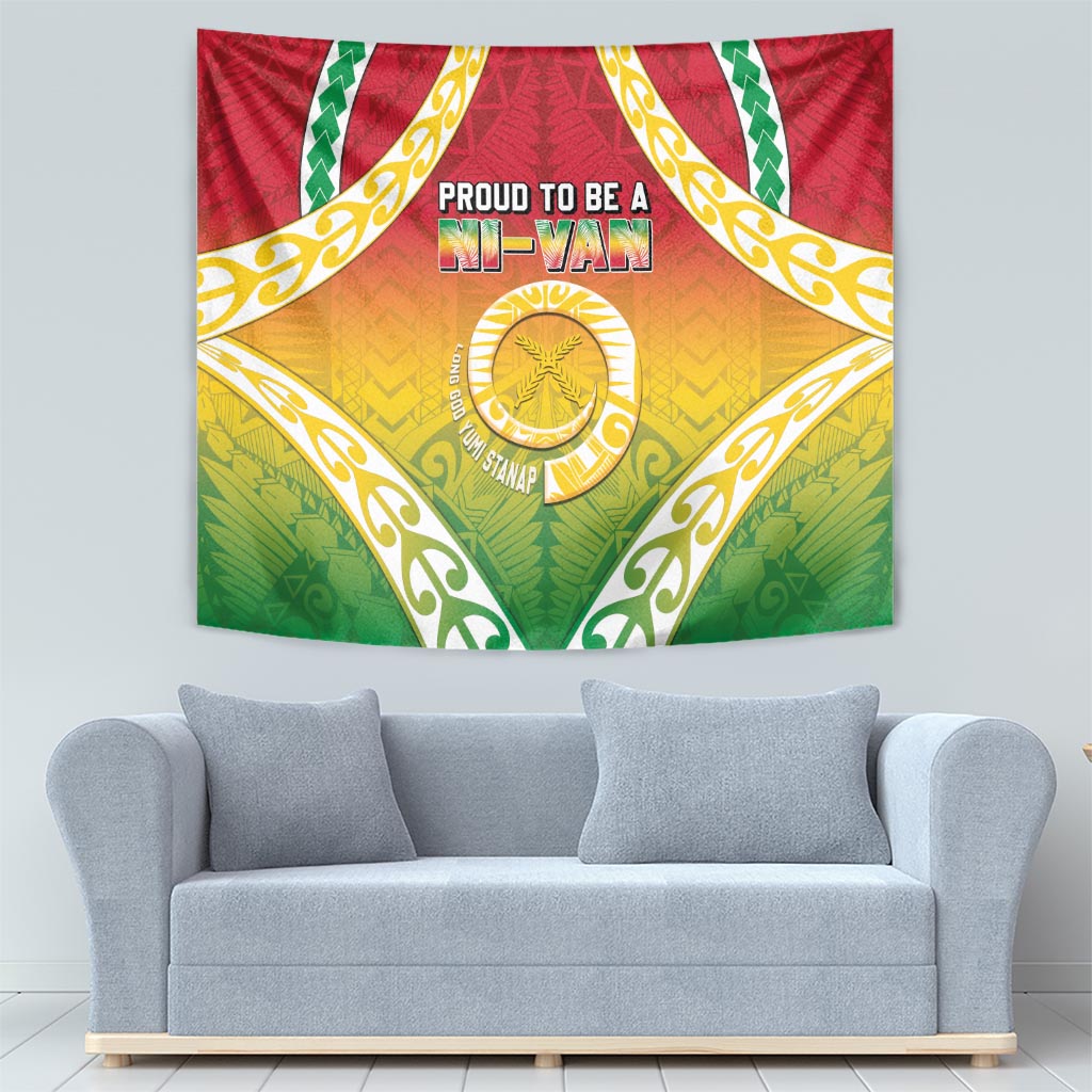 Vanuatu Tapestry Proud To Be A Ni-Van With Tribal Pattern