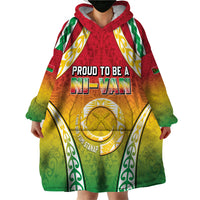 Personalised Vanuatu Wearable Blanket Hoodie Proud To Be A Ni-Van With Tribal Pattern