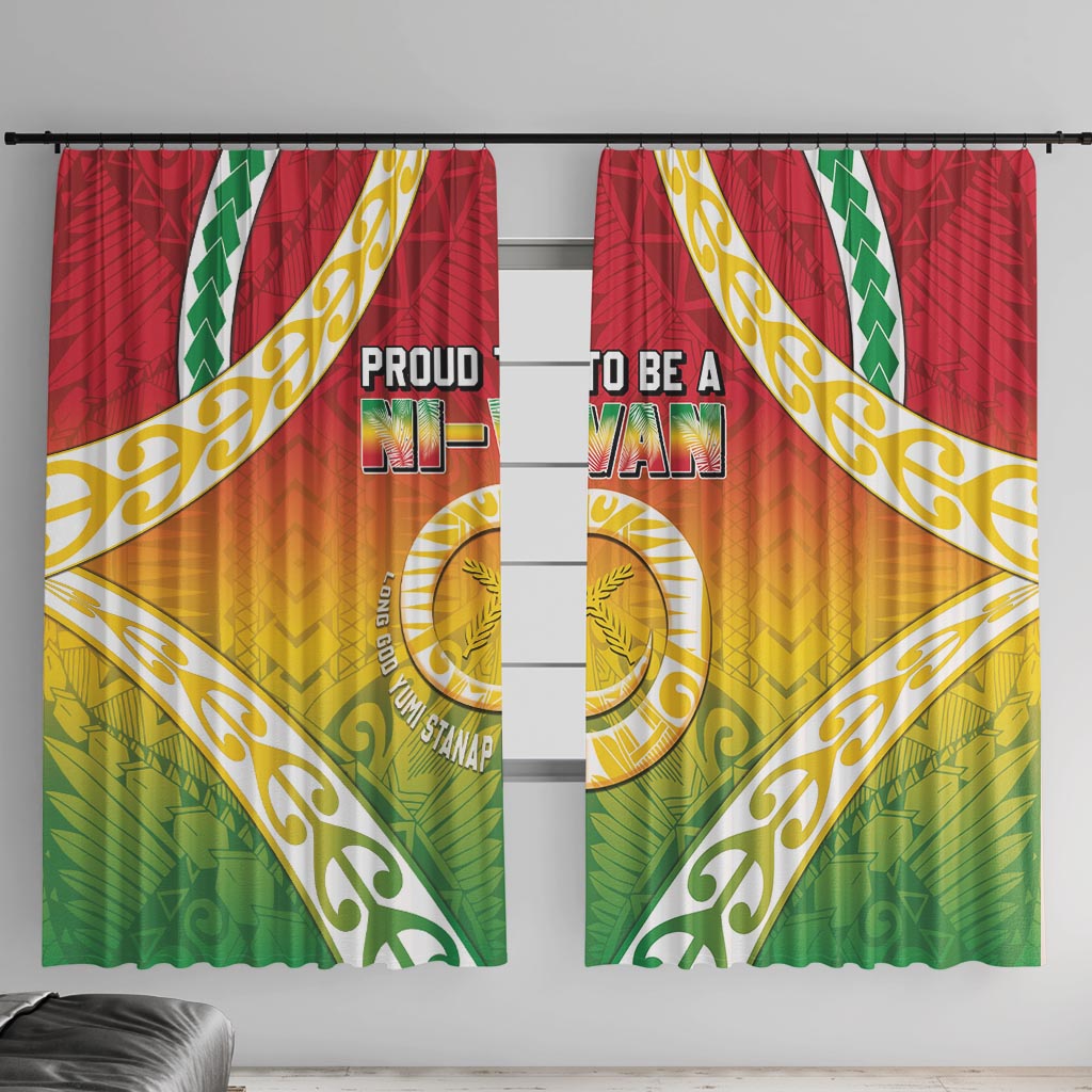 Vanuatu Window Curtain Proud To Be A Ni-Van With Tribal Pattern