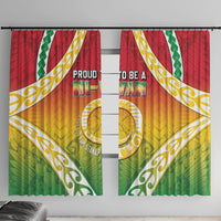 Vanuatu Window Curtain Proud To Be A Ni-Van With Tribal Pattern LT05 With Hooks Reggae - Polynesian Pride