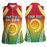 Personalised Vanuatu Women Sleeveless Polo Shirt Proud To Be A Ni-Van With Tribal Pattern