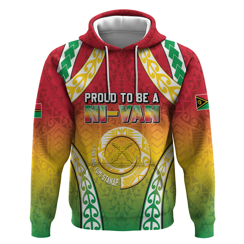 Personalised Vanuatu Zip Hoodie Proud To Be A Ni-Van With Tribal Pattern