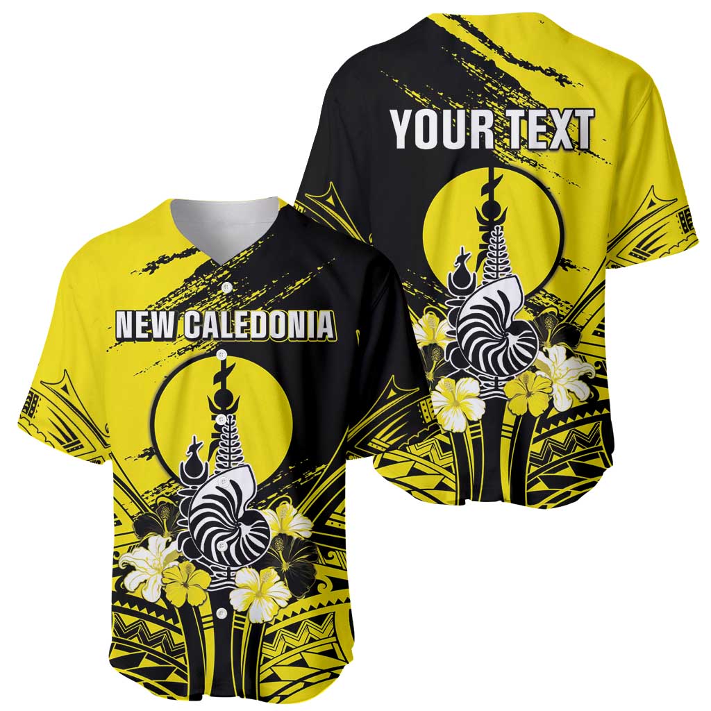 Personalised New Caledonia Day Baseball Jersey Kanaky Flag Coat Of Arms Polynesian Pattern