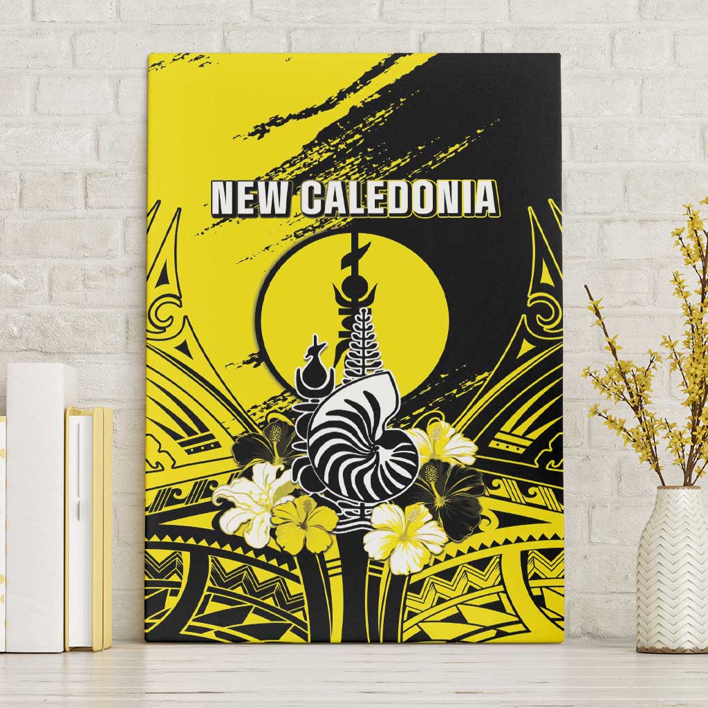 New Caledonia Day Canvas Wall Art Kanaky Flag Coat Of Arms Polynesian Pattern