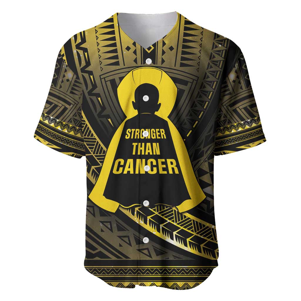 Personalised Polynesia Childhood Cancer Awareness Baseball Jersey You Are Stronger Than Cancer