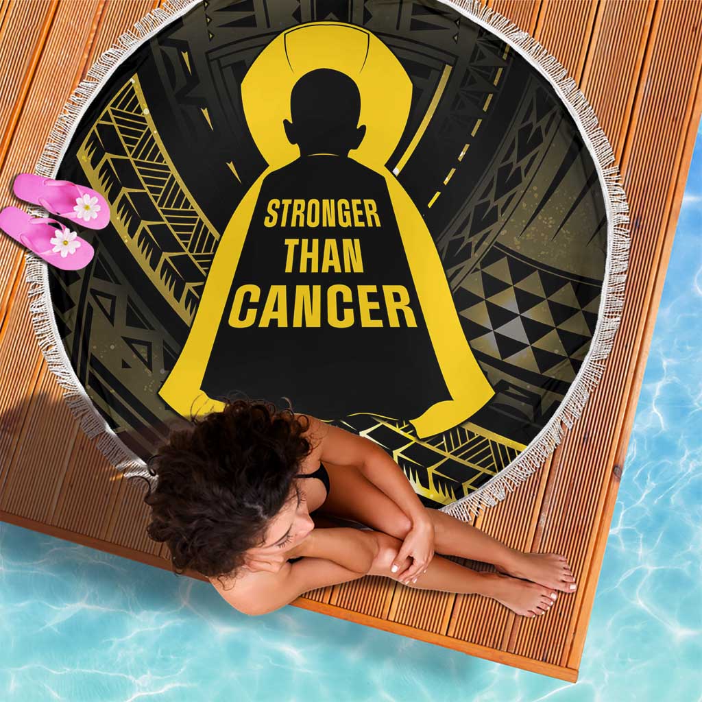 Polynesia Childhood Cancer Awareness Beach Blanket You Are Stronger Than Cancer LT05 - Polynesian Pride