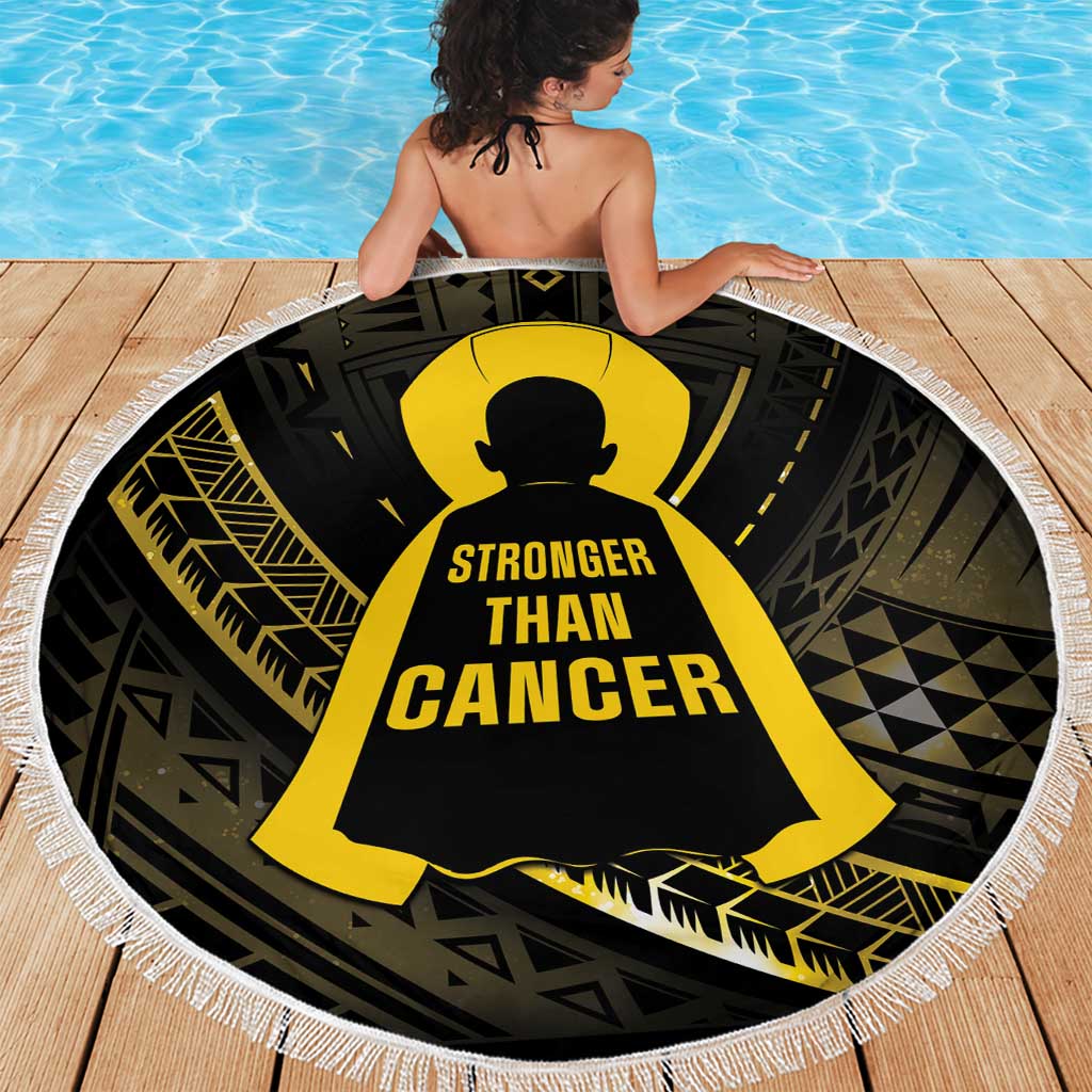 Polynesia Childhood Cancer Awareness Beach Blanket You Are Stronger Than Cancer LT05 - Polynesian Pride
