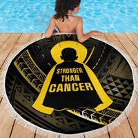 Polynesia Childhood Cancer Awareness Beach Blanket You Are Stronger Than Cancer LT05 - Polynesian Pride