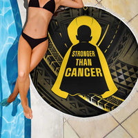 Polynesia Childhood Cancer Awareness Beach Blanket You Are Stronger Than Cancer LT05 - Polynesian Pride