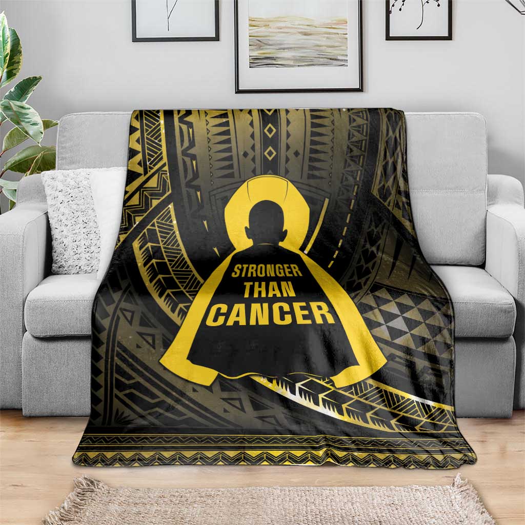 Polynesia Childhood Cancer Awareness Blanket You Are Stronger Than Cancer LT05 - Polynesian Pride