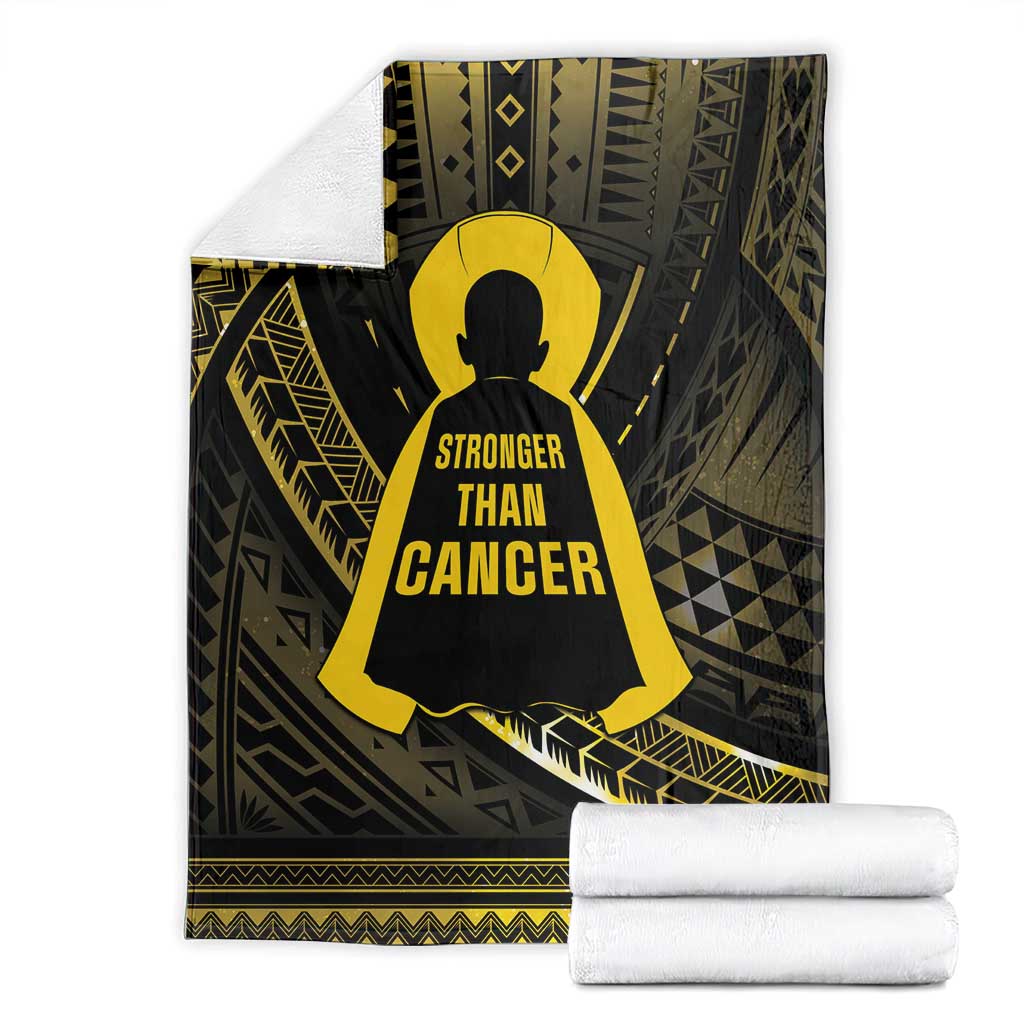 Polynesia Childhood Cancer Awareness Blanket You Are Stronger Than Cancer LT05 - Polynesian Pride
