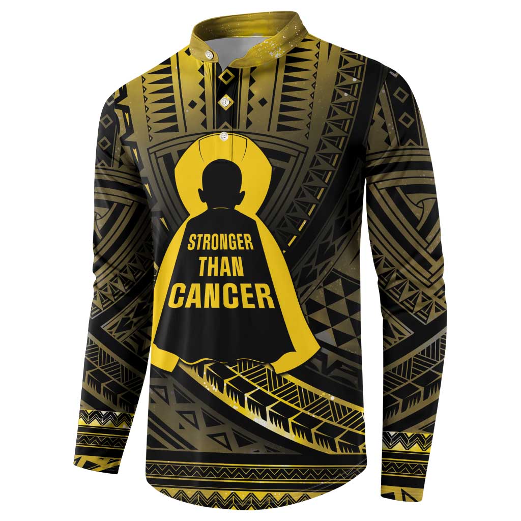 Personalised Polynesia Childhood Cancer Awareness Button Sweatshirt You Are Stronger Than Cancer LT05 - Polynesian Pride
