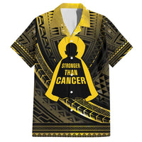 Personalised Polynesia Childhood Cancer Awareness Family Matching Long Sleeve Bodycon Dress and Hawaiian Shirt You Are Stronger Than Cancer