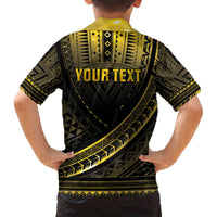 Personalised Polynesia Childhood Cancer Awareness Family Matching Off Shoulder Short Dress and Hawaiian Shirt You Are Stronger Than Cancer