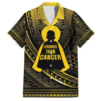 Personalised Polynesia Childhood Cancer Awareness Family Matching Puletasi and Hawaiian Shirt You Are Stronger Than Cancer