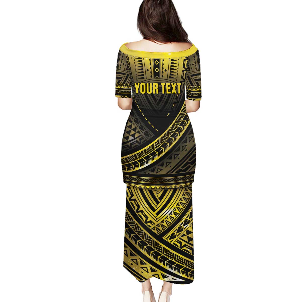 Personalised Polynesia Childhood Cancer Awareness Family Matching Puletasi and Hawaiian Shirt You Are Stronger Than Cancer