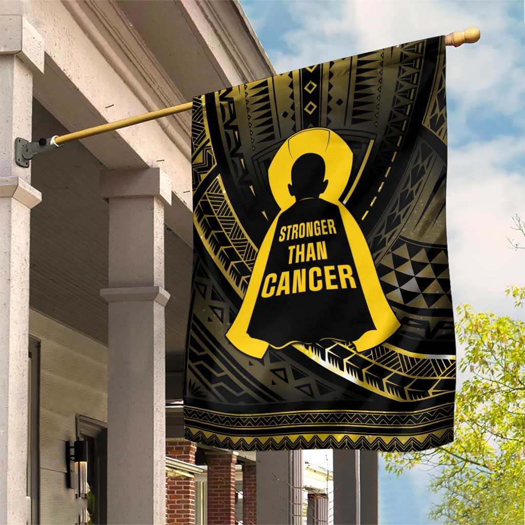Polynesia Childhood Cancer Awareness Garden Flag You Are Stronger Than Cancer LT05 House Flag Black - Polynesian Pride