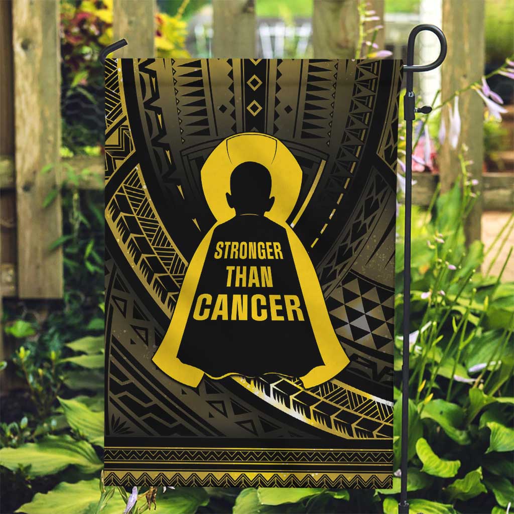 Polynesia Childhood Cancer Awareness Garden Flag You Are Stronger Than Cancer LT05 Garden Flag Black - Polynesian Pride