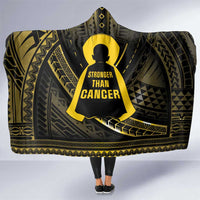 Polynesia Childhood Cancer Awareness Hooded Blanket You Are Stronger Than Cancer LT05 One Size Black - Polynesian Pride