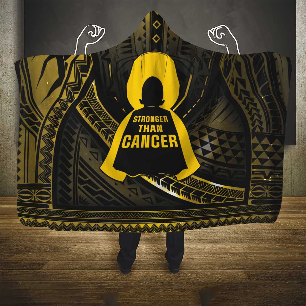Polynesia Childhood Cancer Awareness Hooded Blanket You Are Stronger Than Cancer LT05 - Polynesian Pride