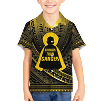 Personalised Polynesia Childhood Cancer Awareness Kid Hawaiian Shirt You Are Stronger Than Cancer