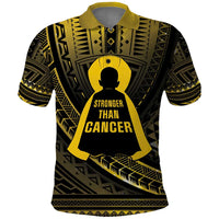 Personalised Polynesia Childhood Cancer Awareness Polo Shirt You Are Stronger Than Cancer