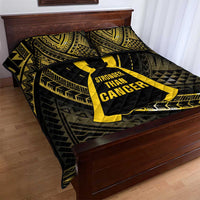 Polynesia Childhood Cancer Awareness Quilt Bed Set You Are Stronger Than Cancer LT05 - Polynesian Pride