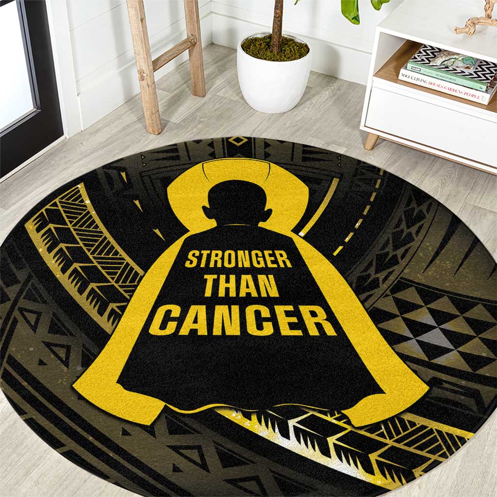 Polynesia Childhood Cancer Awareness Round Carpet You Are Stronger Than Cancer