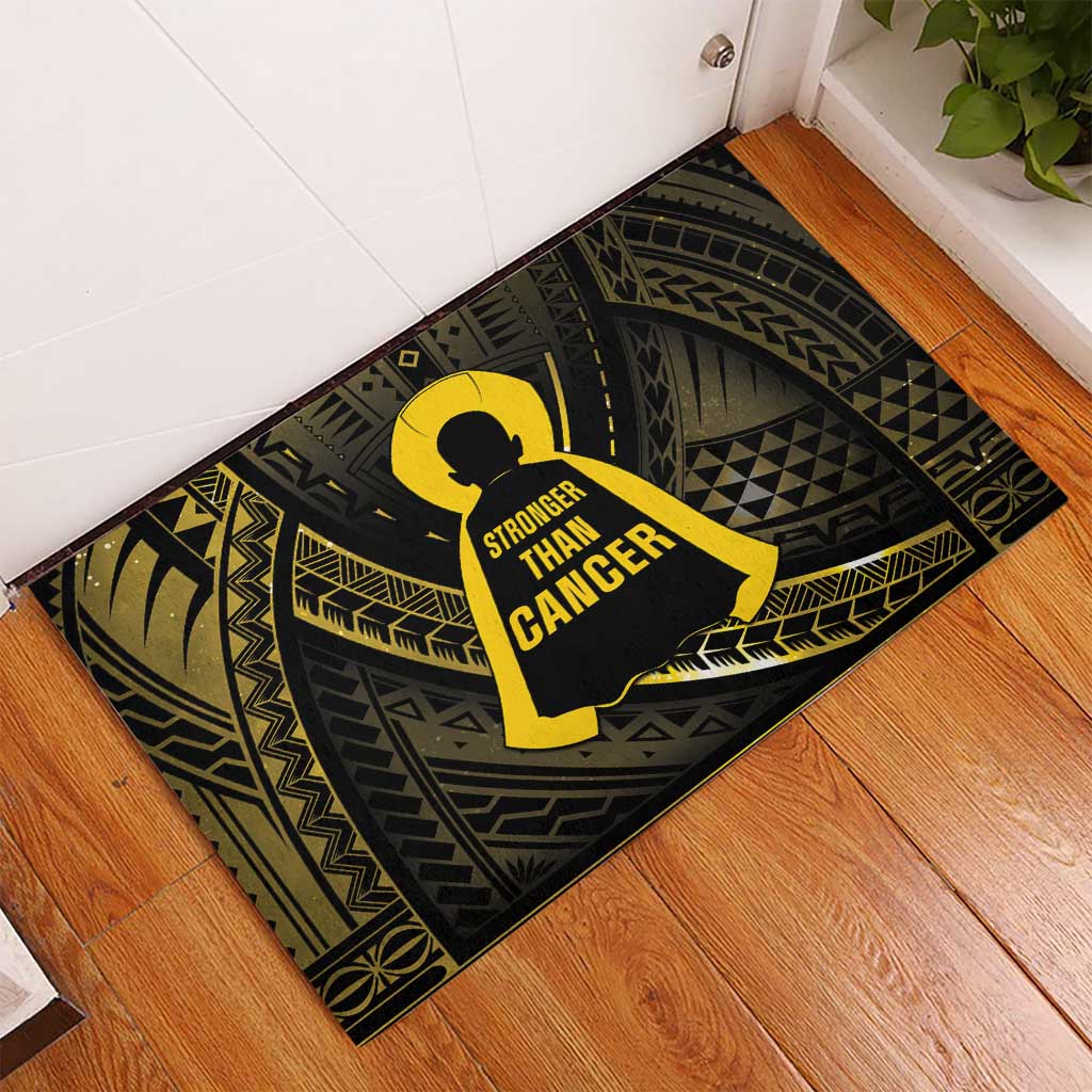 Polynesia Childhood Cancer Awareness Rubber Doormat You Are Stronger Than Cancer LT05 - Polynesian Pride