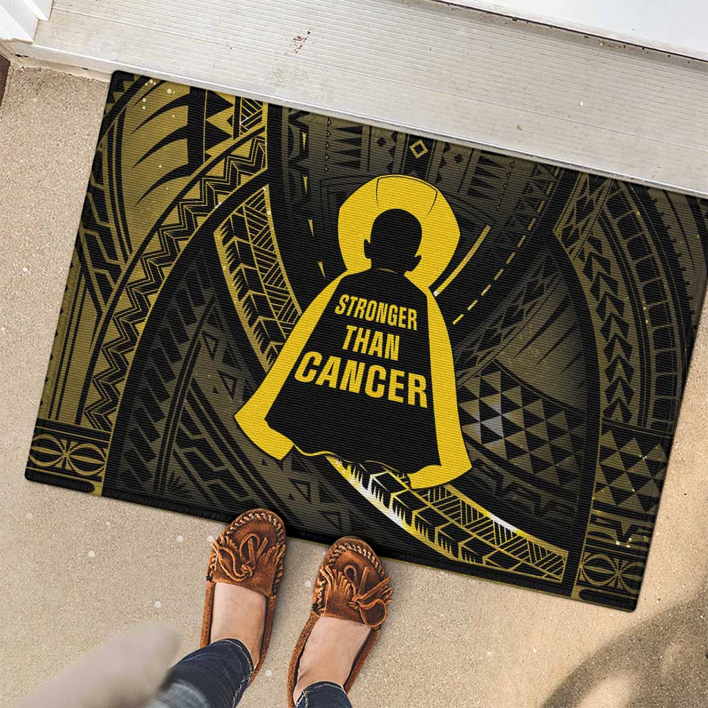 Polynesia Childhood Cancer Awareness Rubber Doormat You Are Stronger Than Cancer LT05 - Polynesian Pride