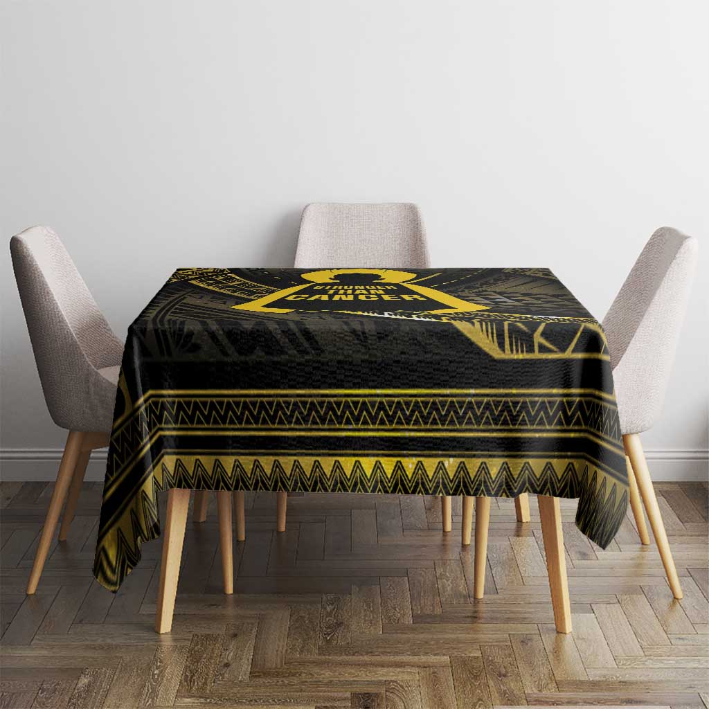 Polynesia Childhood Cancer Awareness Tablecloth You Are Stronger Than Cancer LT05 - Polynesian Pride