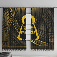 Polynesia Childhood Cancer Awareness Window Curtain You Are Stronger Than Cancer LT05 With Hooks Black - Polynesian Pride
