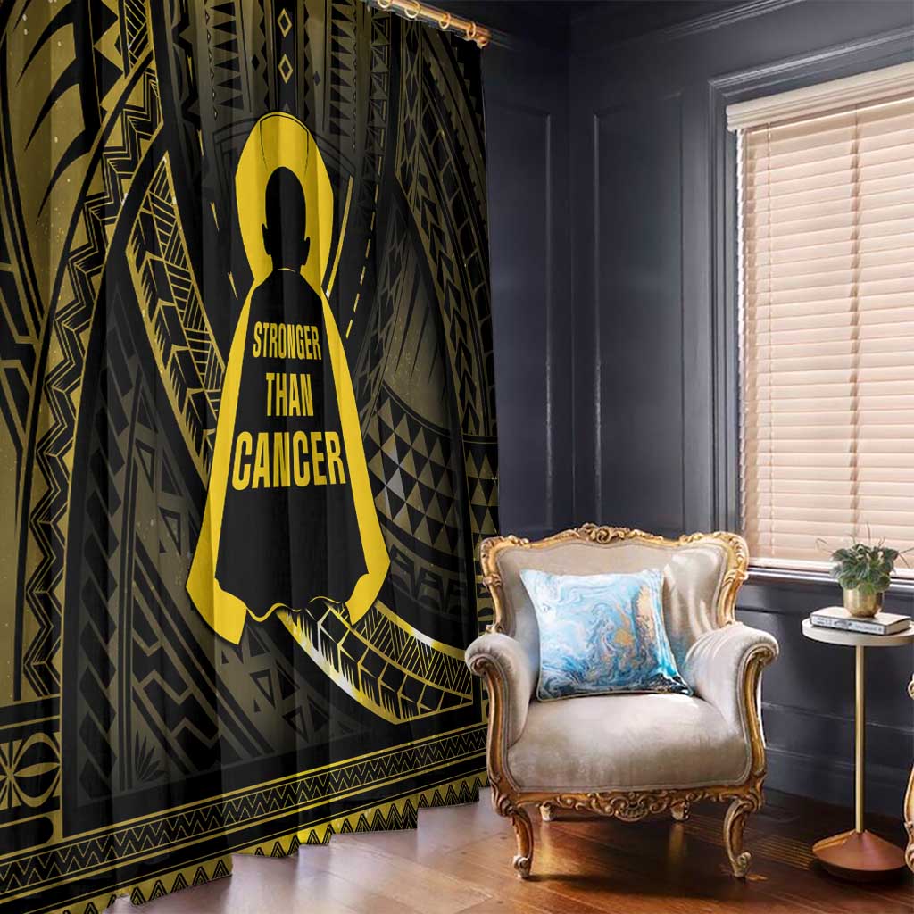Polynesia Childhood Cancer Awareness Window Curtain You Are Stronger Than Cancer LT05 - Polynesian Pride