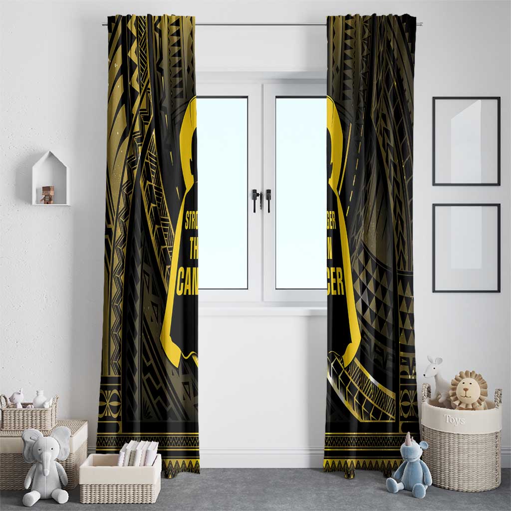 Polynesia Childhood Cancer Awareness Window Curtain You Are Stronger Than Cancer LT05 - Polynesian Pride