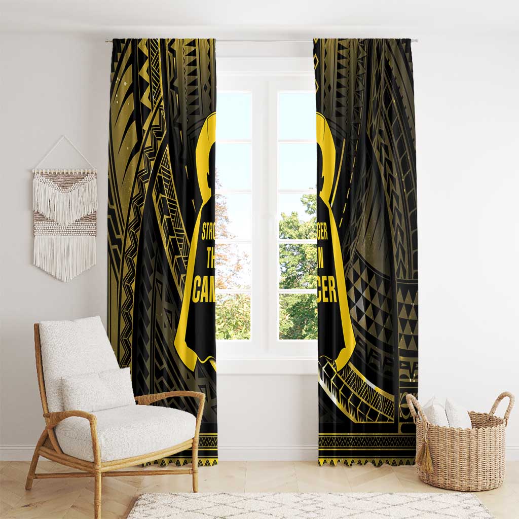Polynesia Childhood Cancer Awareness Window Curtain You Are Stronger Than Cancer LT05 - Polynesian Pride