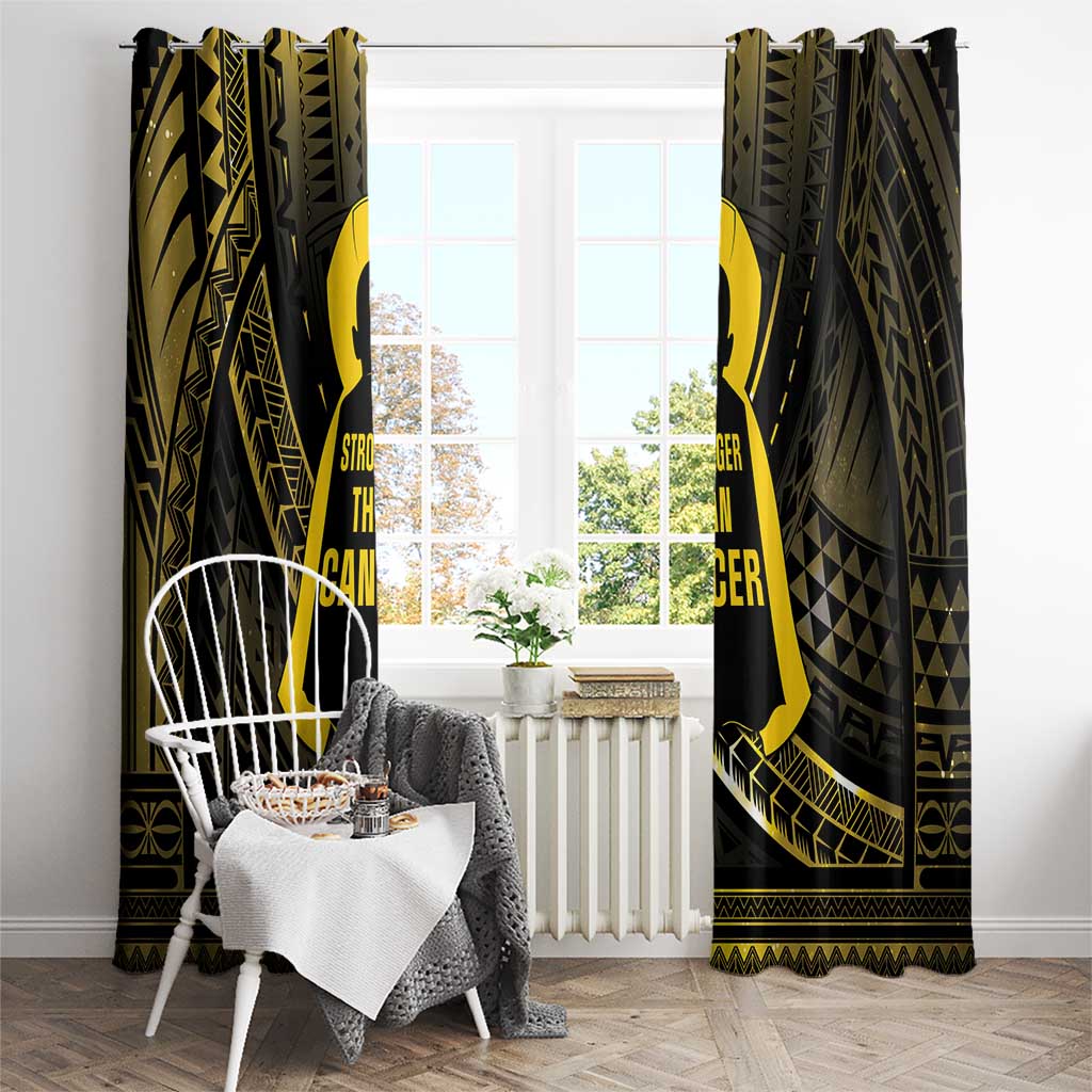 Polynesia Childhood Cancer Awareness Window Curtain You Are Stronger Than Cancer LT05 - Polynesian Pride