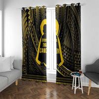 Polynesia Childhood Cancer Awareness Window Curtain You Are Stronger Than Cancer LT05 With Grommets Black - Polynesian Pride