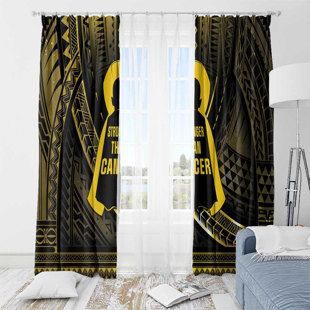 Polynesia Childhood Cancer Awareness Window Curtain You Are Stronger Than Cancer LT05 - Polynesian Pride