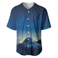 New Zealand Matariki Baseball Jersey Maori Waka With Silver Fern LT05 Navy - Polynesian Pride