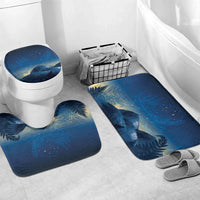 New Zealand Matariki Bathroom Set Maori Waka With Silver Fern LT05 Mat Set Only (3 pcs) One Size Navy - Polynesian Pride