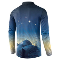 New Zealand Matariki Button Sweatshirt Maori Waka With Silver Fern LT05 - Polynesian Pride
