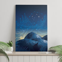 New Zealand Matariki Canvas Wall Art Maori Waka With Silver Fern LT05 - Polynesian Pride