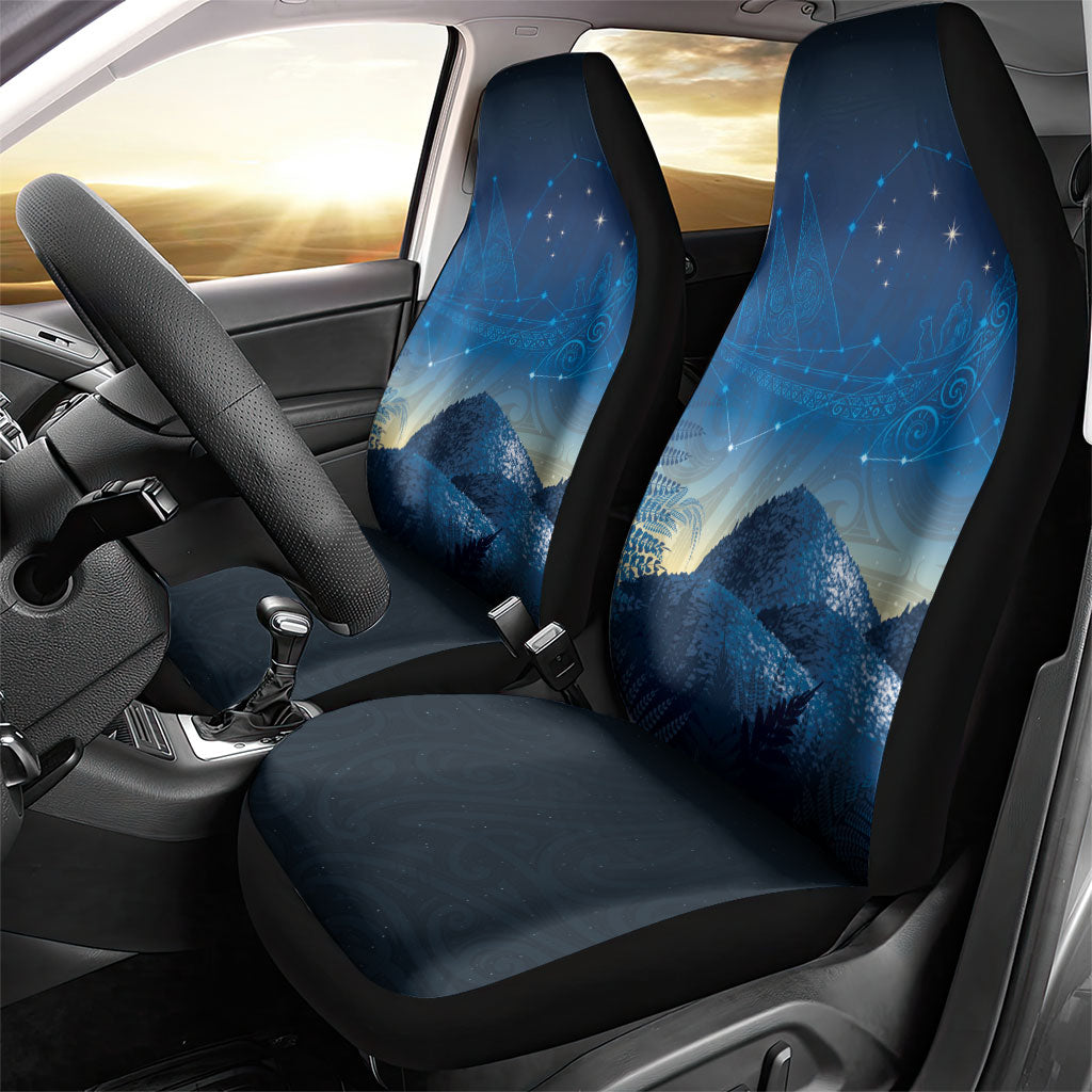 New Zealand Matariki Car Seat Cover Maori Waka With Silver Fern LT05 - Polynesian Pride