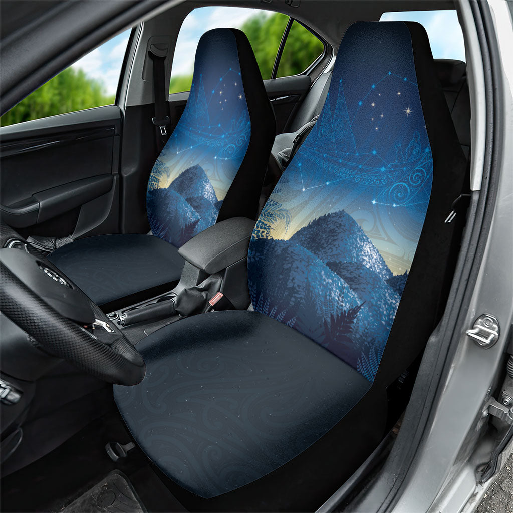 New Zealand Matariki Car Seat Cover Maori Waka With Silver Fern LT05 - Polynesian Pride