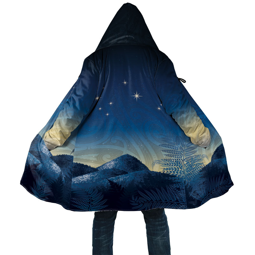 New Zealand Matariki Cloak Maori Waka With Silver Fern LT05 Unisex Navy - Polynesian Pride