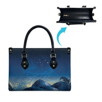 New Zealand Matariki Leather Bag Maori Waka With Silver Fern LT05 - Polynesian Pride